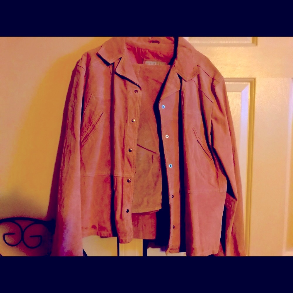 Suede pink pant and jacket